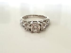 Ross Simons 3 Crystal Zirconia Sterling Silver Ring